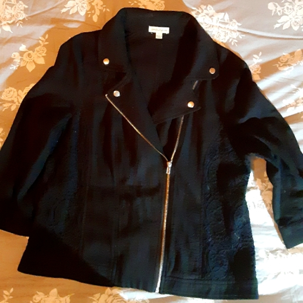 Moto style Jacket with Lace detail